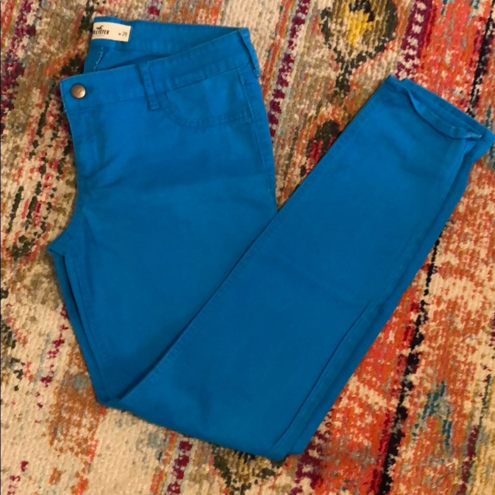 Bright blue Hollister Skinny jeans